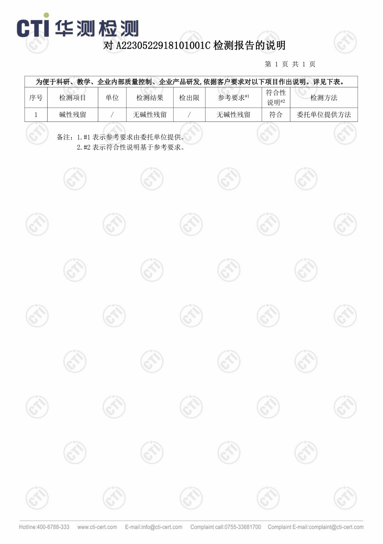 Giấy kiểm nghiệm Nước rửa hữu cơ SukGarden từ Trung tâm CTI